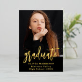 Gold Graduate Faire-part de la photo tendance (Debout devant)