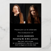 Gold Graduate Faire-part de la photo tendance (Verso)