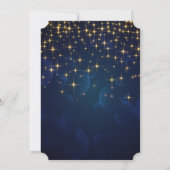 Gold Graduation Cap, Stars Blue Afstuderen Kaart (Achterkant)