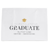 Gold Graduation Cap Wit Afstuderen Groot Cadeauzakje (Voorkant)
