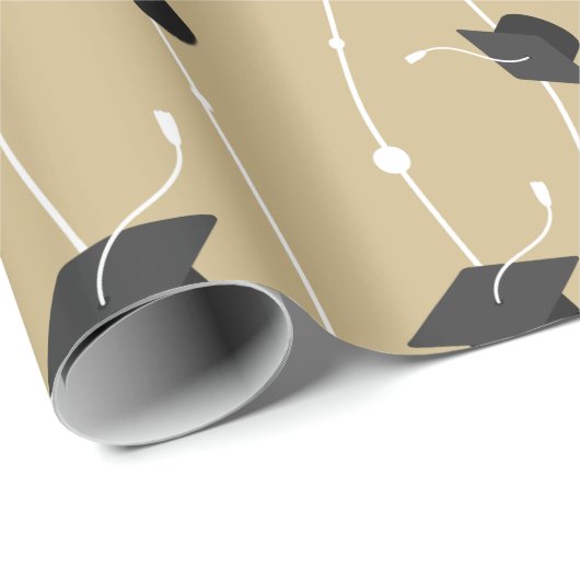 Gold Graduation Caps and Ribbon Cadeaupapier (Rol Hoek)