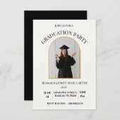 Gold  Graduation Party Invitation Announcement (Devant / Derrière)