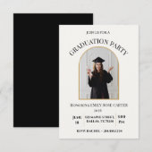 Gold  Graduation Party Invitation Announcement Kaart (Voorkant / Achterkant)