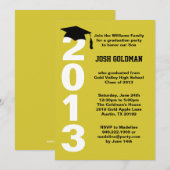 Gold Graduation Party Invitation Classe de 2013 (Devant / Derrière)