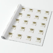 Gold Gradup met jaar Cadeaupapier (Uitgerold)