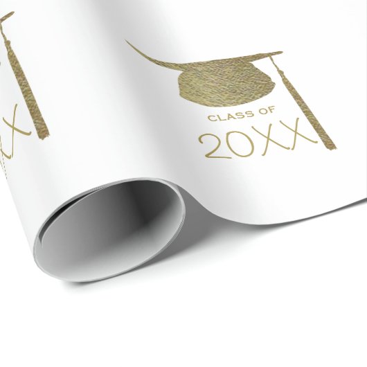 Gold Gradup met jaar Cadeaupapier (Rol Hoek)