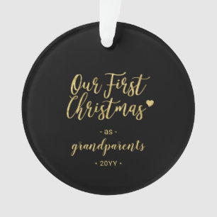 Gold Grandparents First Christmas Photo Ceramic Or