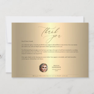 Gold Grateful Appreciation Real Estate Agent Gold Bedankkaart