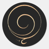 Gold Gratitude  Ronde Sticker (Voorkant)