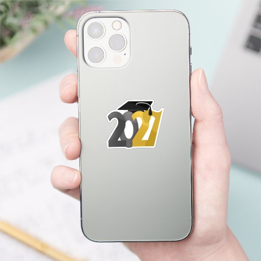 Gold Gray Class of 2027 Graduation Sticker (Telefoon)