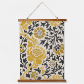 Gold Gray William Morris Floral Hangend Wandkleed (Voorkant)