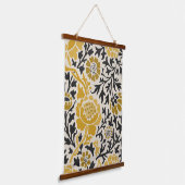 Gold Gray William Morris Floral Hangend Wandkleed (Gebogen)