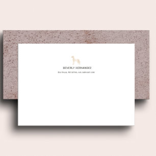 Gold Great Dane Dog Walker Elegant Monogram Notitiekaartje