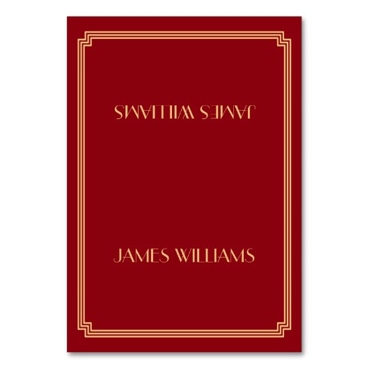 Gold Great Gatsby Art Déco Cartes Red Place (Par défaut)