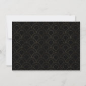 Gold Great Gatsby Art Deco Style bespaart de datum Save The Date (Achterkant)