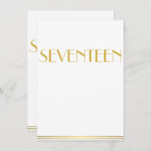 Gold Great Gatsby Mariage Cartes de table dix-sept (Devant / Derrière)