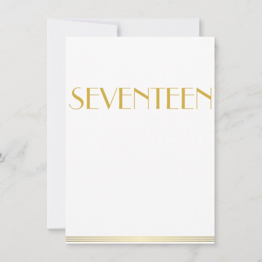 Gold Great Gatsby Mariage Cartes de table dix-sept (Dos)