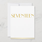 Gold Great Gatsby Mariage Cartes de table dix-sept (Devant)