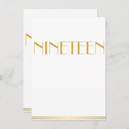 Gold Great Gatsby Mariage Cartes de table Neuf (Devant / Derrière)