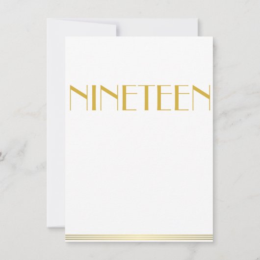 Gold Great Gatsby Mariage Cartes de table Neuf (Dos)