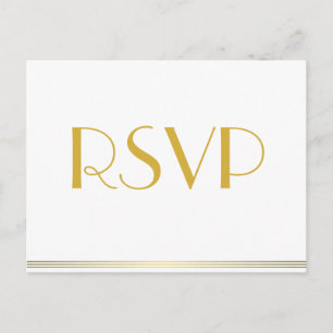 Gold Great Gatsby Wedding RSVP-Briefkaarten Uitnodiging Briefkaart