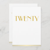Gold Great Gatsby Wedding Table Kaarten Twintig (Voorkant / Achterkant)