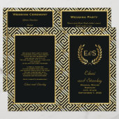 Gold Greek key & laurel wiet trouwprogramma (Voorkant / Achterkant)