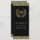 Gold Greek key & laurel wiet trouwprogramma Programma (Voorkant / Achterkant)
