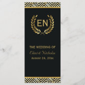 Gold Greek key & laurel wiet trouwprogramma Programma (Voorkant)