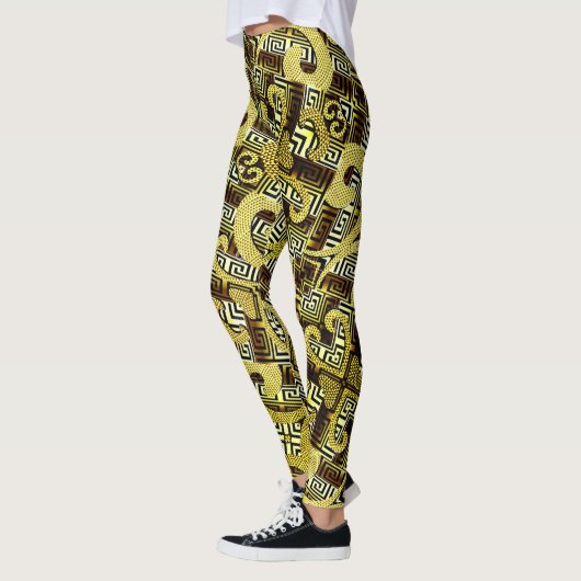 Gold Greek Key Women Leggings (Links)