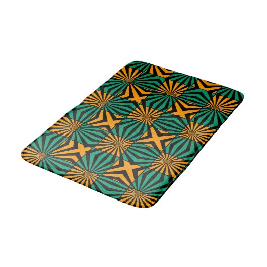 Gold Green Abstract Pattern Modern Badmat (Gekanteld)