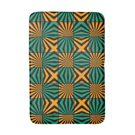 Gold Green Abstract Pattern Modern Badmat (Voorkant Verticaal)