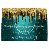 Gold Green Black Drips Favoriser Grand Sac Cadeau (Dos)