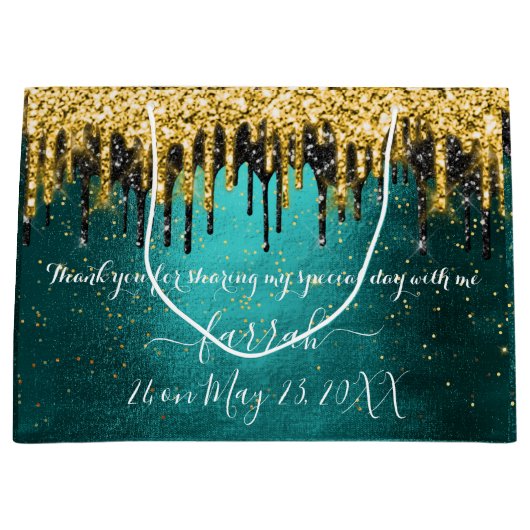 Gold Green Black-schijven voor grote cadeautas (Voorkant)