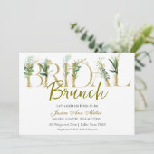 Gold Green Bridal Brunch Shower Invitation (Debout devant)