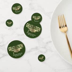 Gold Green Classic Graduation Party Afstudeerders Confetti