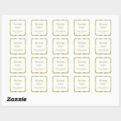 Gold Green Damask Wedding Vierkante Sticker (Vel)
