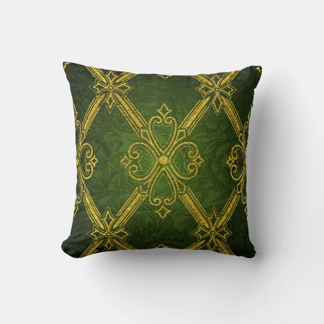 Gold Green Deco Kussen (Voorkant)