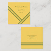 Gold Green Diagonal Stripes Modern grafisch ontwer Vierkante Visitekaartje (Voorkant / Achterkant)