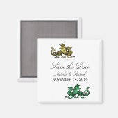 Gold Green Dragon Save the Date Magnet (Recto/Verso)