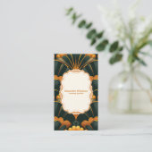 Gold Green Elegant Art Deco Professional Visitekaartje (Staand voorkant)
