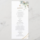Gold Green Eucalyptus Boy Baptism Menu (Devant)