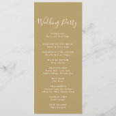 Gold Green Eucalyptus Calligraphy Wedding Programm Programma (Achterkant)