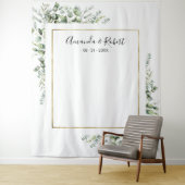 Gold Green Eucalyptus Mariage fond Tapisserie (En situation)