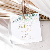 Gold Green Eucalyptus Weddenschap Hartelijk dank Bedankjes Labels