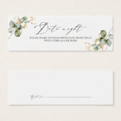 Gold Green Fête des mariées Date Cartes de nuit (Devant & derrière)