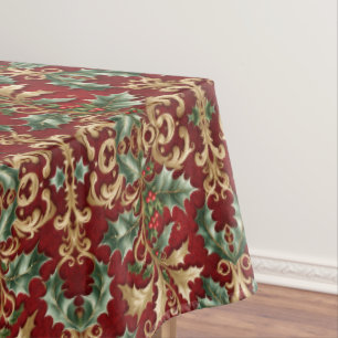 Gold Green Feuille Red Holiday Nappe