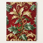 Gold Green Feuilles Red Christmas Holiday (Dos)