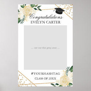 Gold Green Floral Gradual Party Foto Prop Poster