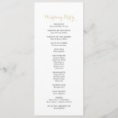 Gold Green Foliage Calligraphy Wedding Programme Programma (Achterkant)